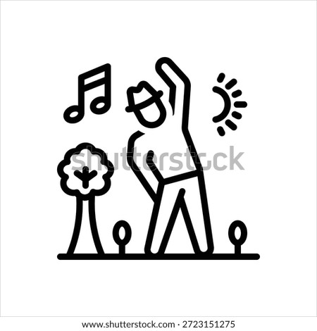 Vector black line icon for Senior Recreation