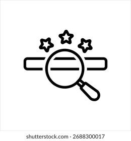 Vektorsymbol für schwarze Linie für Seo-Ranking