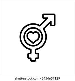Icono de línea negra de Vector para la Orientación sexual