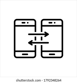 Icono de línea negra del vector para compartir