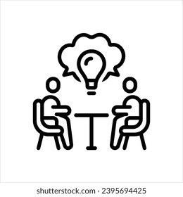 Vector black line icon for share idea