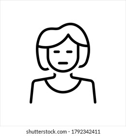 Vector black line icon for she