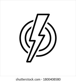 Icono de línea negra del vector para shock