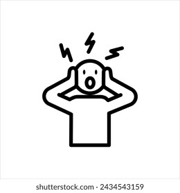 Icono de línea negra vectorial para shock
