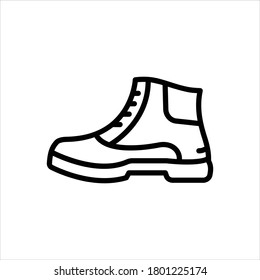 Vector black line icon for shoe