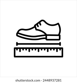 Vector black line icon for shoe size