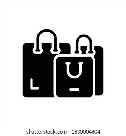 Vector black line icon for shopping