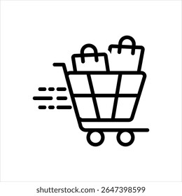 Icono de línea negra de Vector para comprar