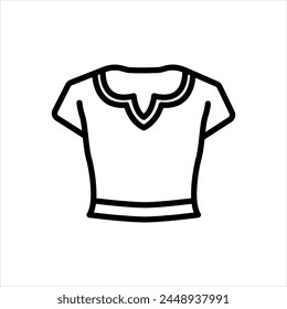 Vector black line icon for short sleves