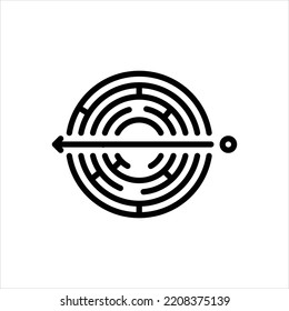 Vector black line icon for shortcuts