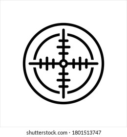 Vector black line icon for shot