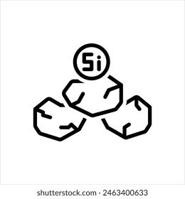 Vector black line icon for silicon