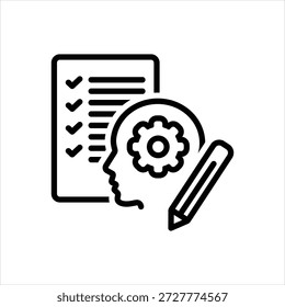 Icono de línea negra de Vector para la evaluación de habilidades