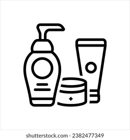 Vector black line icon for skincare