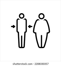 Vector black line icon for slim