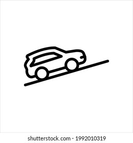 Vector black line icon for slope