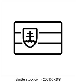 Vector black line icon for slovak