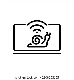 Icono de línea negra del vector para lento