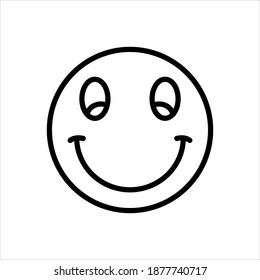 Vector black line icon for smilies