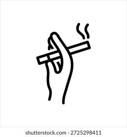 Icono de línea negra de Vector para fumar