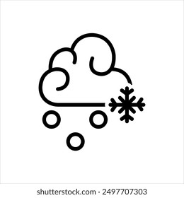 Vector black line icon for snow effect