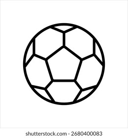 Vector black line icon for soccer