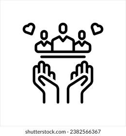 Vector black line icon for sociability