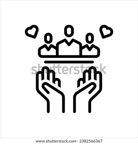 Vector black line icon for sociability