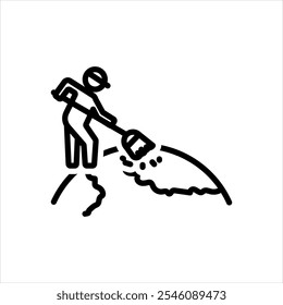 Ícone de linha preta vetorial para responsabilidade social