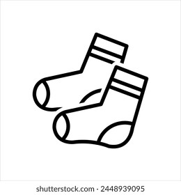 Icono de línea negra de Vector para calcetines