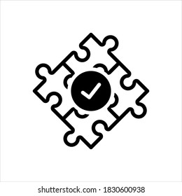 Icono de línea negra del vector para resolver