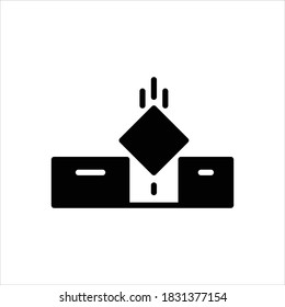 Vector black line icon for something