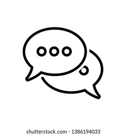 Vector black line icon for speech bubbles