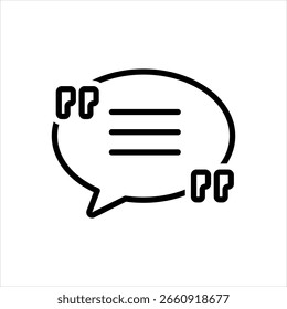 Icono de línea negra del Vector para la burbuja del discurso