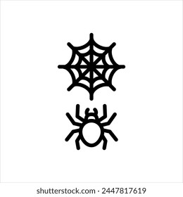 Vektorgrafik schwarze Linie Symbol für Spinne