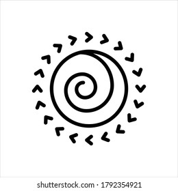 Icono de línea negra del vector para el giro