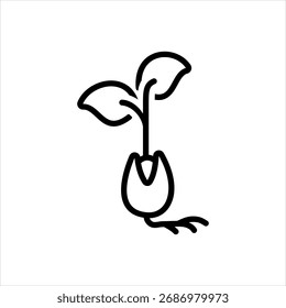 Icono de línea negra de Vector para brotes