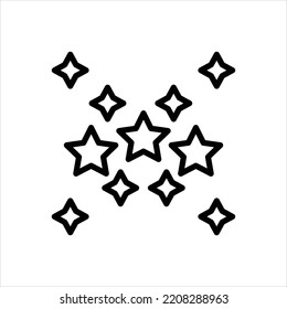 Vector black line icon for stars