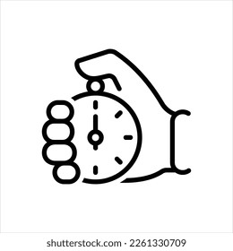 Vector black line icon for starts