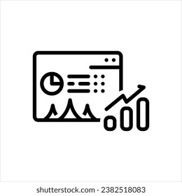 Vektorschwarze Linie Symbol für Statistik