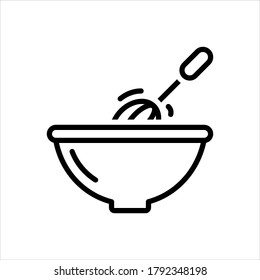 Vector black line icon for stir