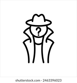 Vector black line icon for stranger