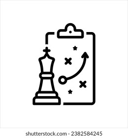 Vector black line icon for strategy