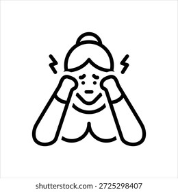 Vektorsymbol mit schwarzer Linie für Stress