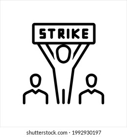 Vector black line icon for strike