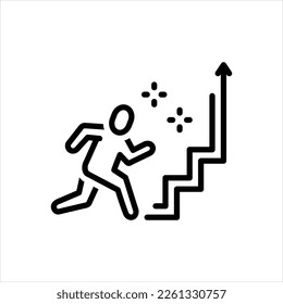 Vector black line icon for success