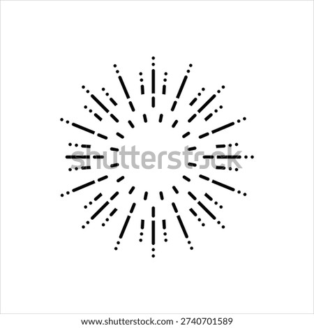 Vector black line icon for Sun Flare