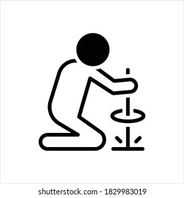Icono de línea negra del vector para sobrevivir