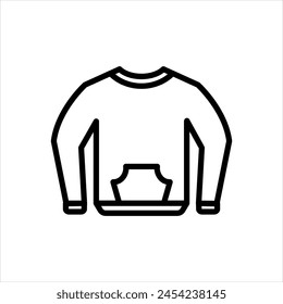 Icono de línea negra de Vector para sudadera