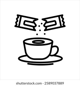 Vector black line icon for Sweetener